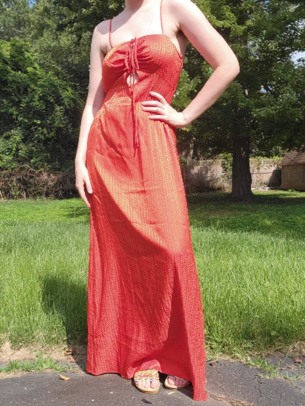 ₊˚🪸⊹ Express NWT bright orange maxi dress ✧🪸˚.